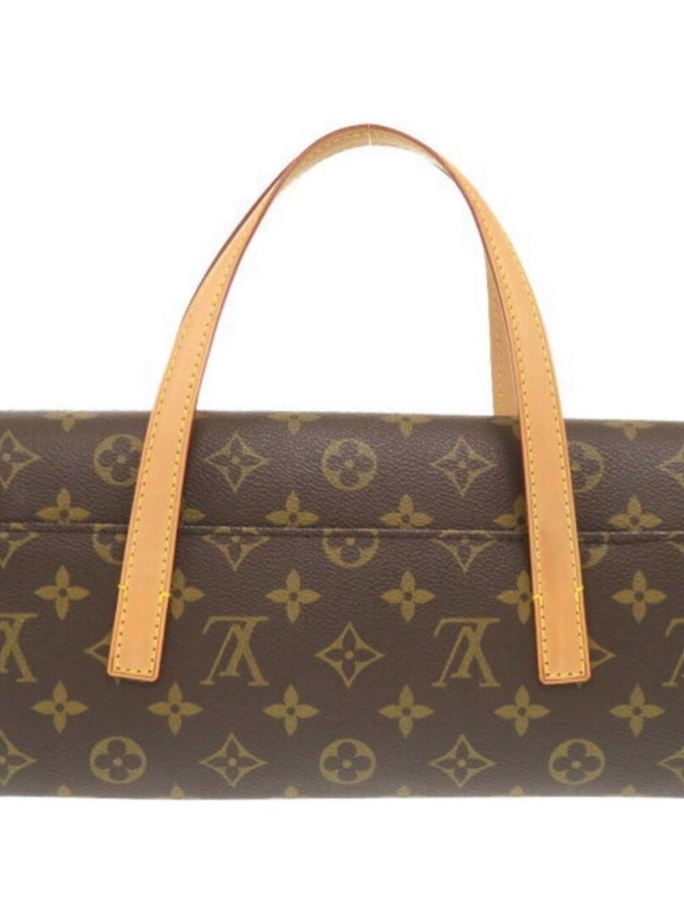 Louis Vuitton Brown Monogram Sonatine Cylinder Bag with Tan Handles - Picture 3 of 10